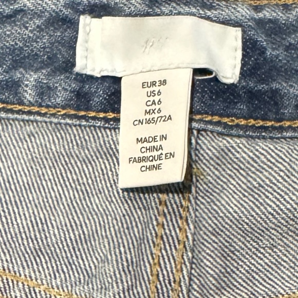 H&M Straight Wide Leg Jeans - Light Blue - Size 6 - Picture 3 of 6